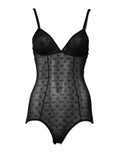 Body en nylon stretch noir de la lingerie Dolce & Gabbana, ajustée, avec détails élégants pour lingerie sexy et confortable.