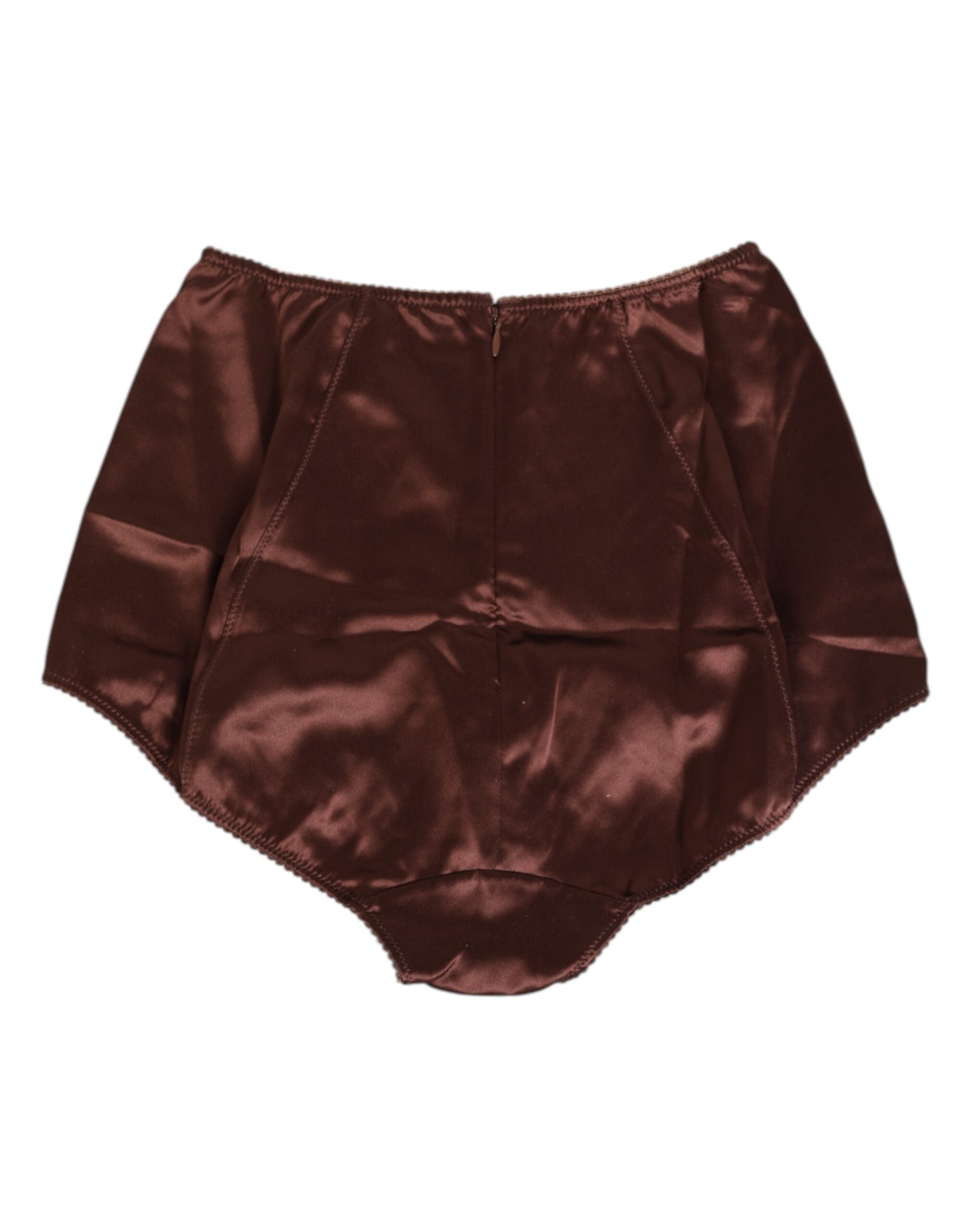 Gaine en soie marron Dolce & Gabbana à taille haute, stretch, sous-vêtements raffinés pour femme.