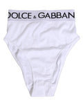Culotte blanche en coton stretch de Dolce & Gabbana, taille haute, dessous élégant et confortable, visible à l'image.