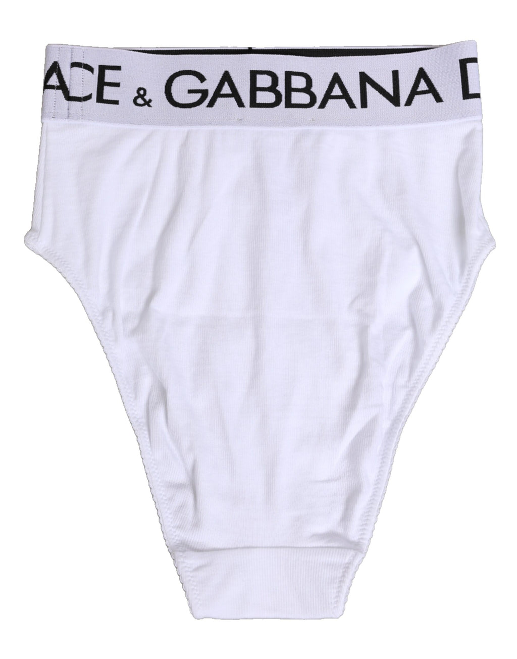 Culotte blanche en coton stretch à taille haute de Dolce & Gabbana, sous-vêtements élégants et confortables.