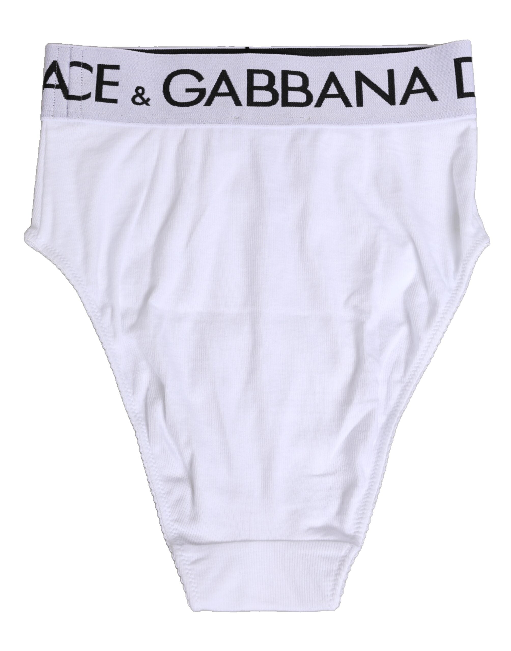Culotte blanche en coton stretch à taille haute de Dolce & Gabbana, sous-vêtements élégants et confortables.