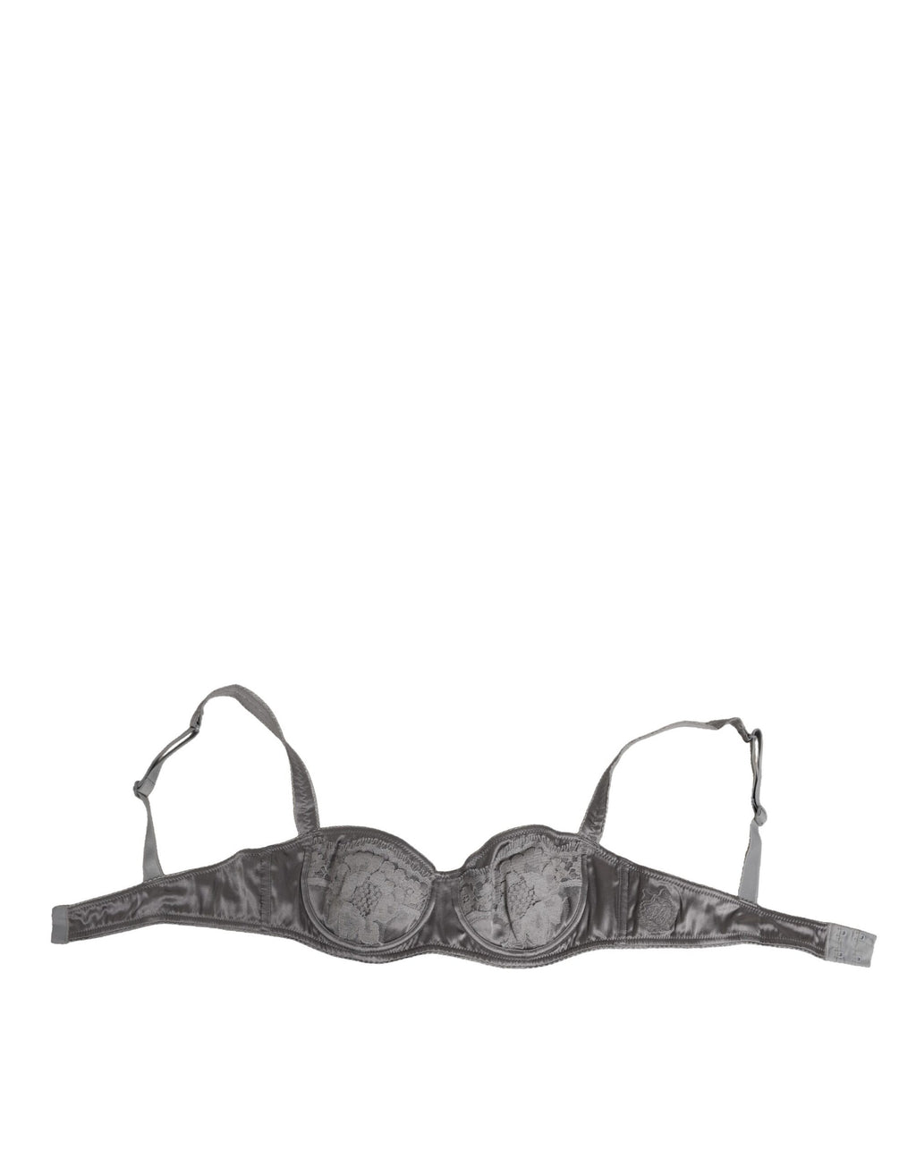 Soutien-gorge balconnet en soie grise de Dolce & Gabbana, avec armatures et détails élégants.