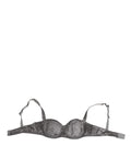 Soutien-gorge balconnet en soie grise de Dolce & Gabbana, avec armatures et détails élégants.