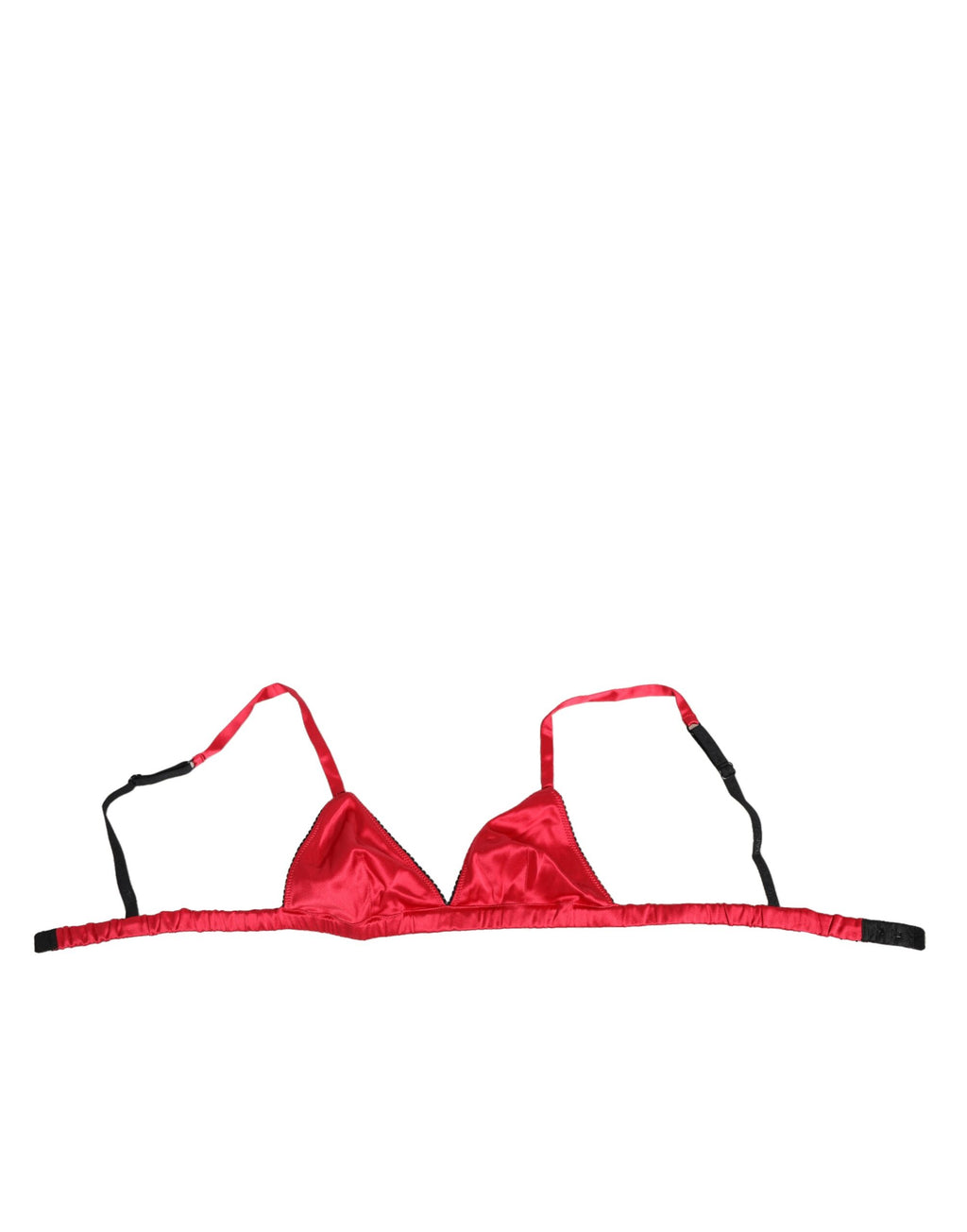 Soutien-gorge triangle en satin de soie rouge Dolce & Gabbana, à coupe douce et design élégant.