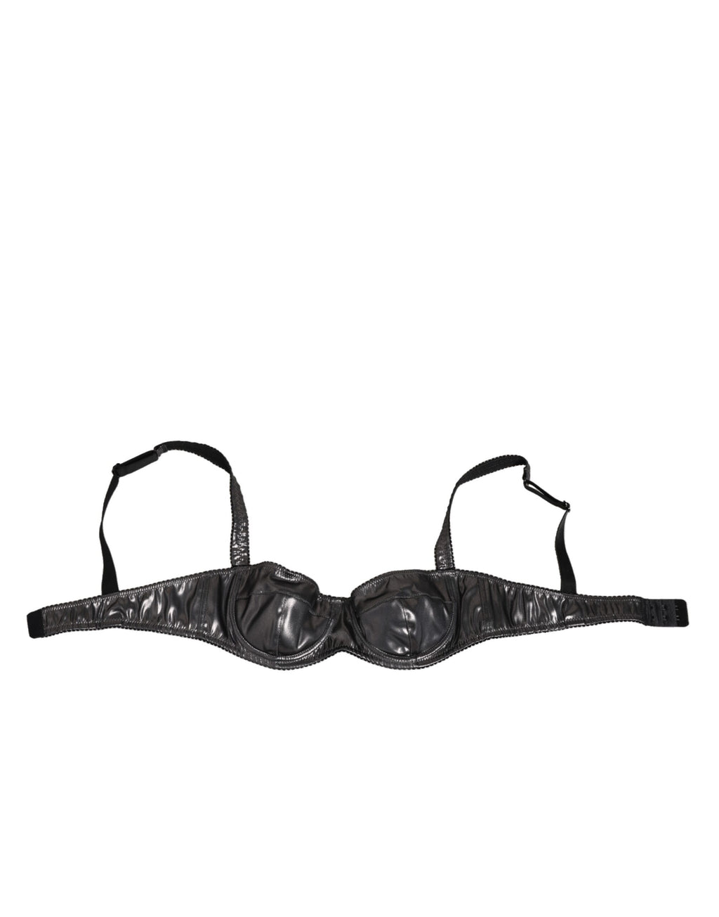 Soutien-gorge balconnet en acétate noir de Dolce & Gabbana, sous-vêtements élégants et ajustés.
