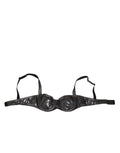 Soutien-gorge balconnet noir en acétate de la marque Dolce & Gabbana, sous-vêtements élégants et ajustés.