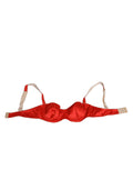 Soutien-gorge en satin de soie rouge Dolce & Gabbana avec armatures et semi-rembourré, élégant et confortable.