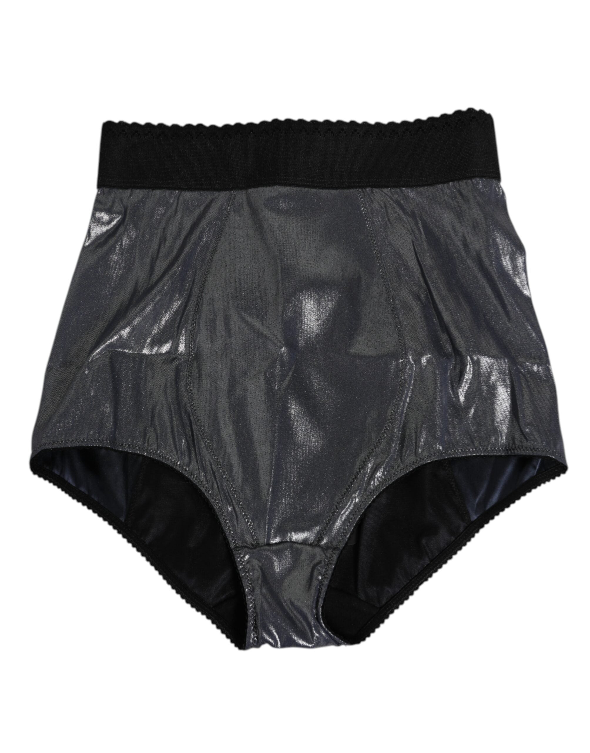 Culotte gainante en soie gris de Dolce & Gabbana, slip stretch ajusté, avec finition élégante, vue de face.