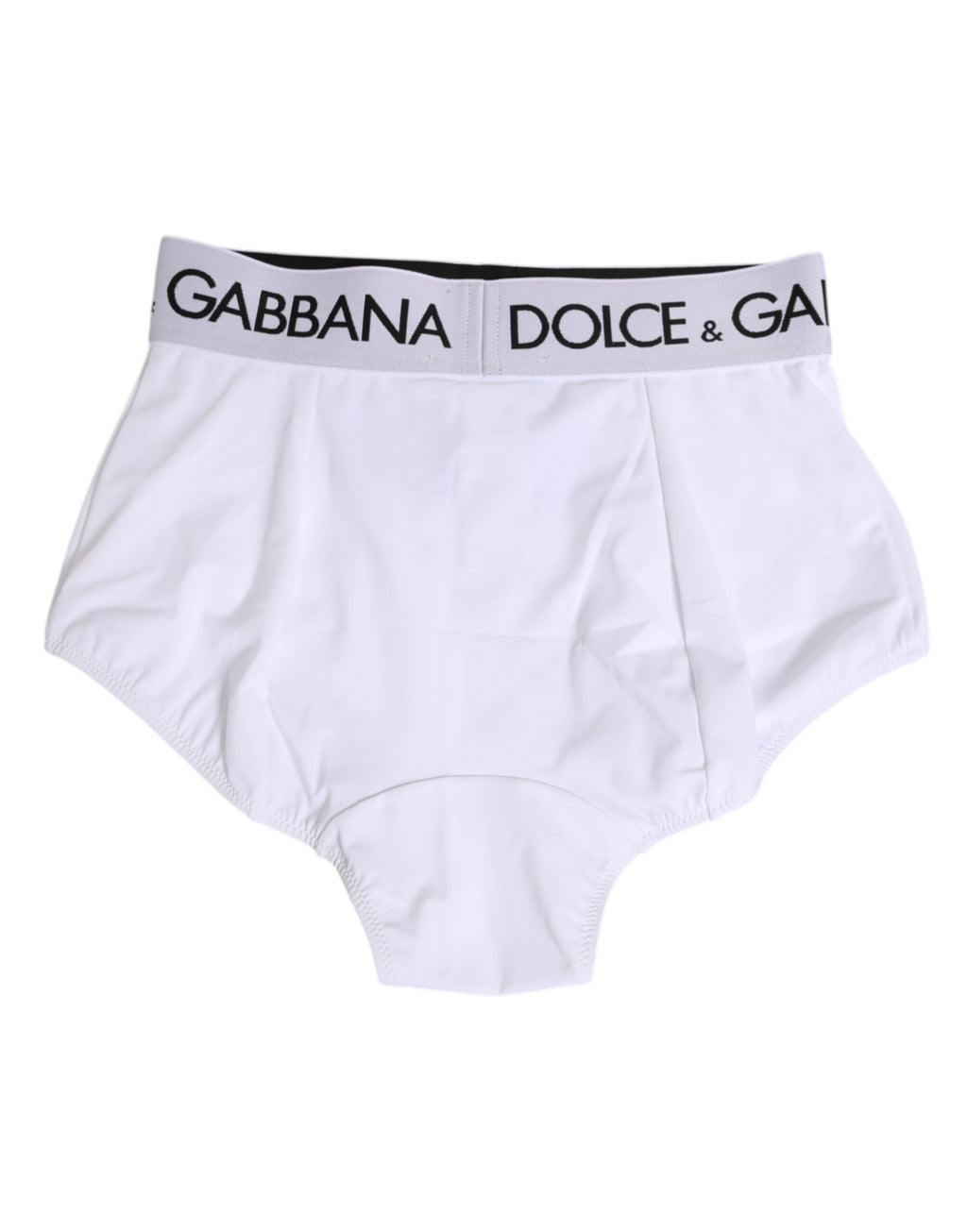 Culotte Dolce & Gabbana en nylon blanc avec ceinture logo, sous-vêtements élégants et confortables.