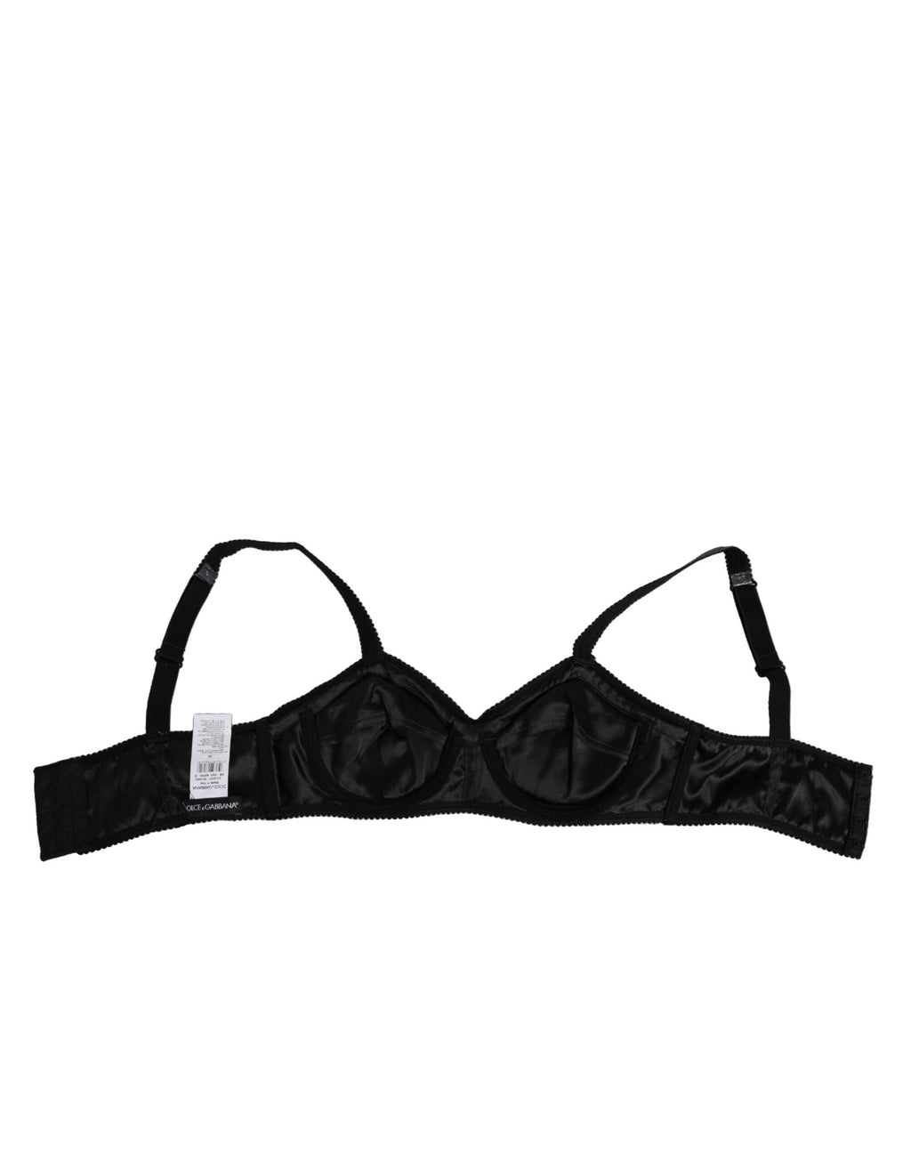 Soutien-gorge balconnet en soie gris foncé de Dolce & Gabbana, sous-vêtements élégants et extensibles pour femme.