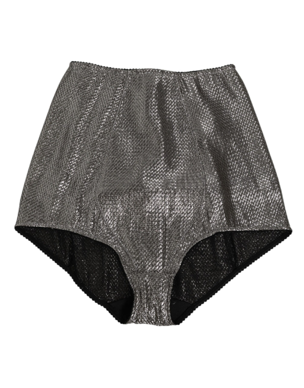 Culotte gainante en soie gris Dolce & Gabbana, slip stretch et élégant, vue de face avec détails de finition raffinés