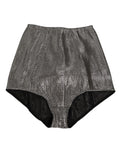 Culotte gainante en soie gris Dolce & Gabbana, slip stretch et élégant, vue de face avec détails de finition raffinés
