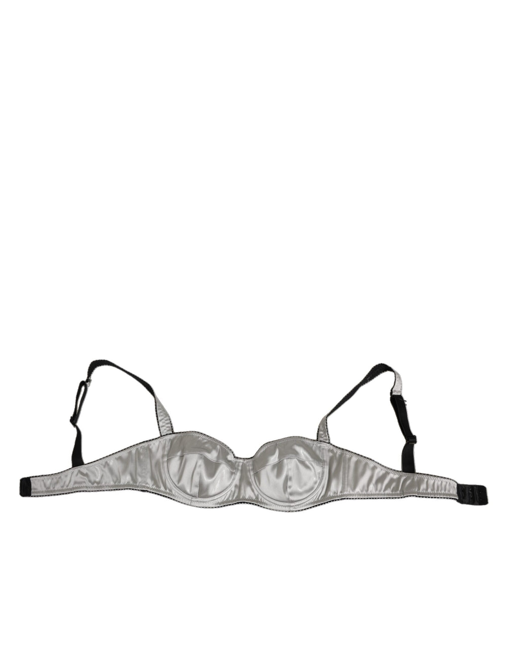 Soutien-gorge balconnet Dolce & Gabbana en acétate gris, stretch, avec détails élégants en lingerie raffinée.