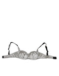 Soutien-gorge balconnet Dolce & Gabbana en acétate gris, stretch, avec détails élégants en lingerie raffinée.