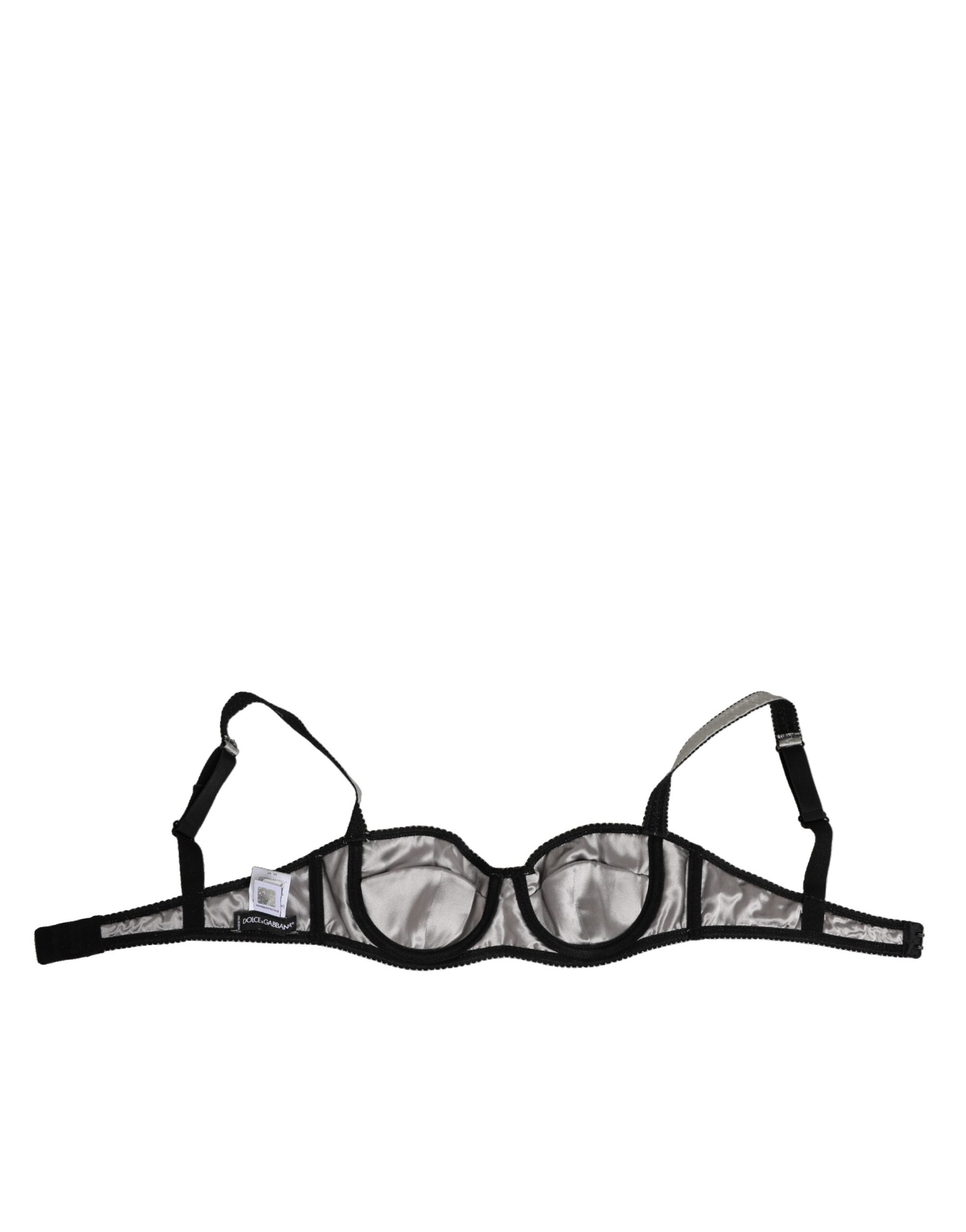Soutien-gorge balconnet en acétate grise de Dolce & Gabbana, sous-vêtements élégants et confortables.