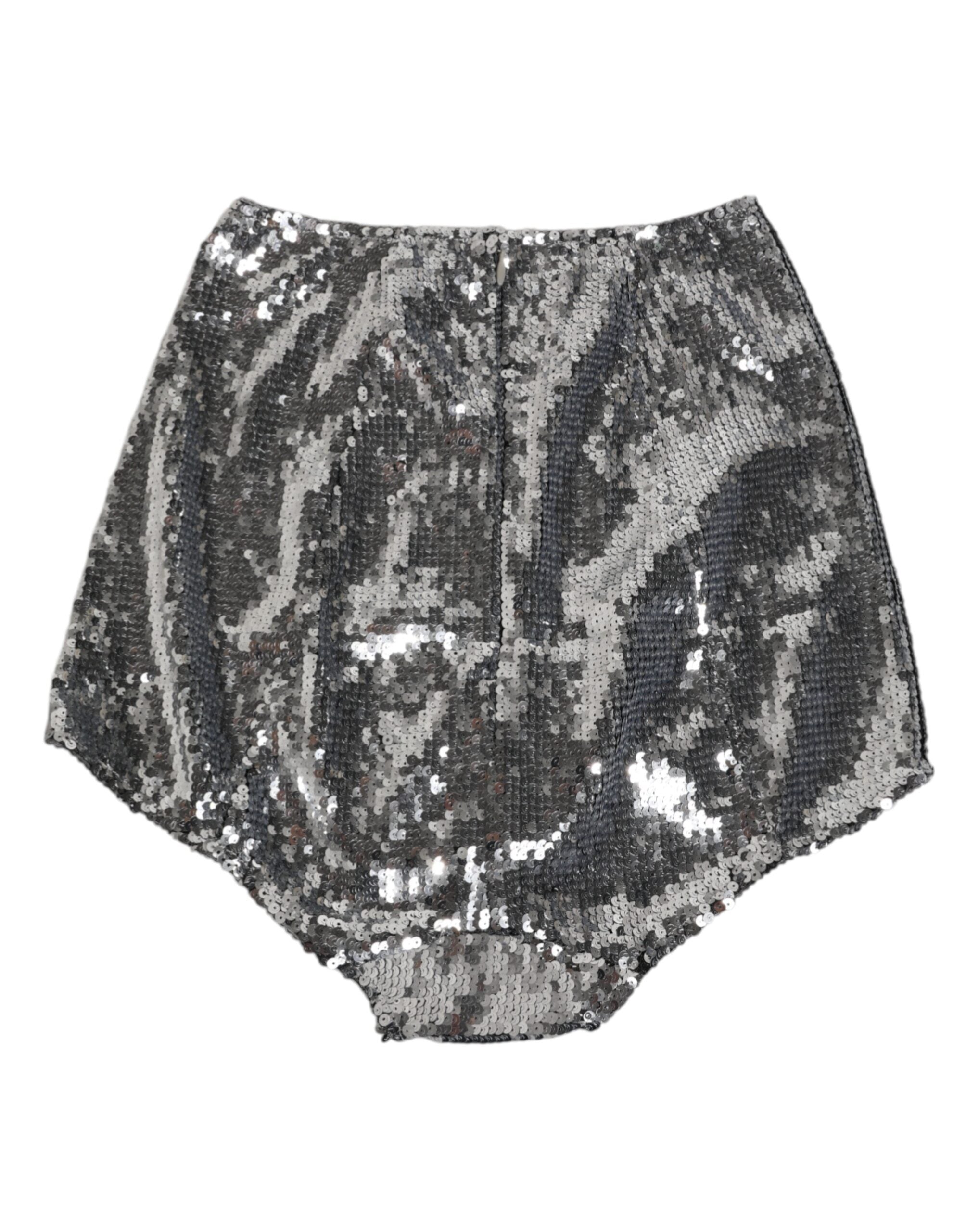 Culotte gainante en nylon argenté Dolce & Gabbana avec sequins, slip élégant et confortable pour femmes.