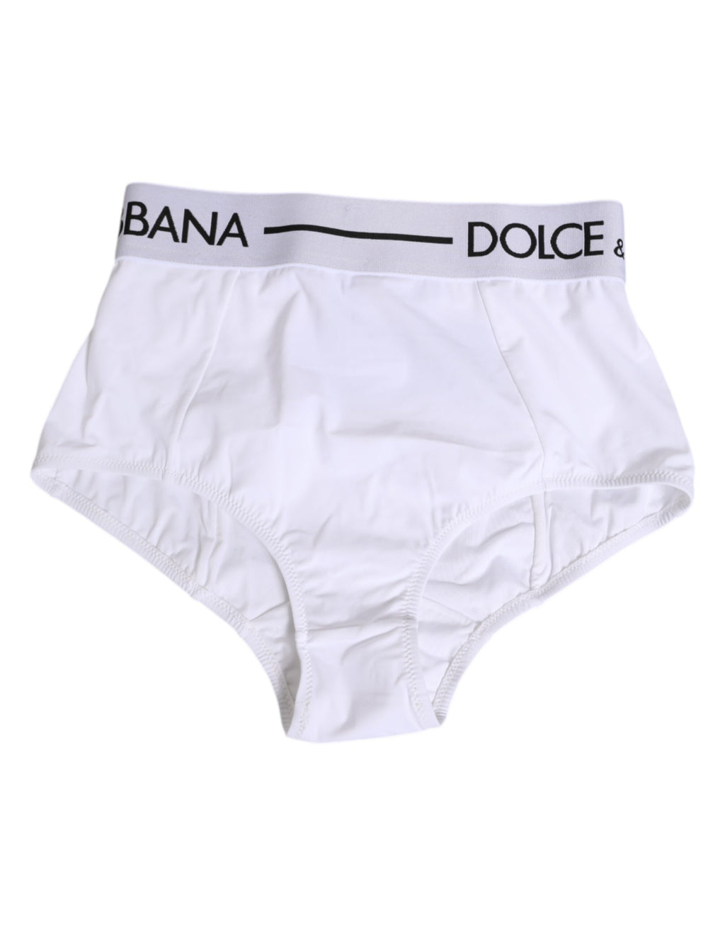 Culotte blanche en nylon Dolce & Gabbana avec logo sur la ceinture, design confortable et élégant pour femme.