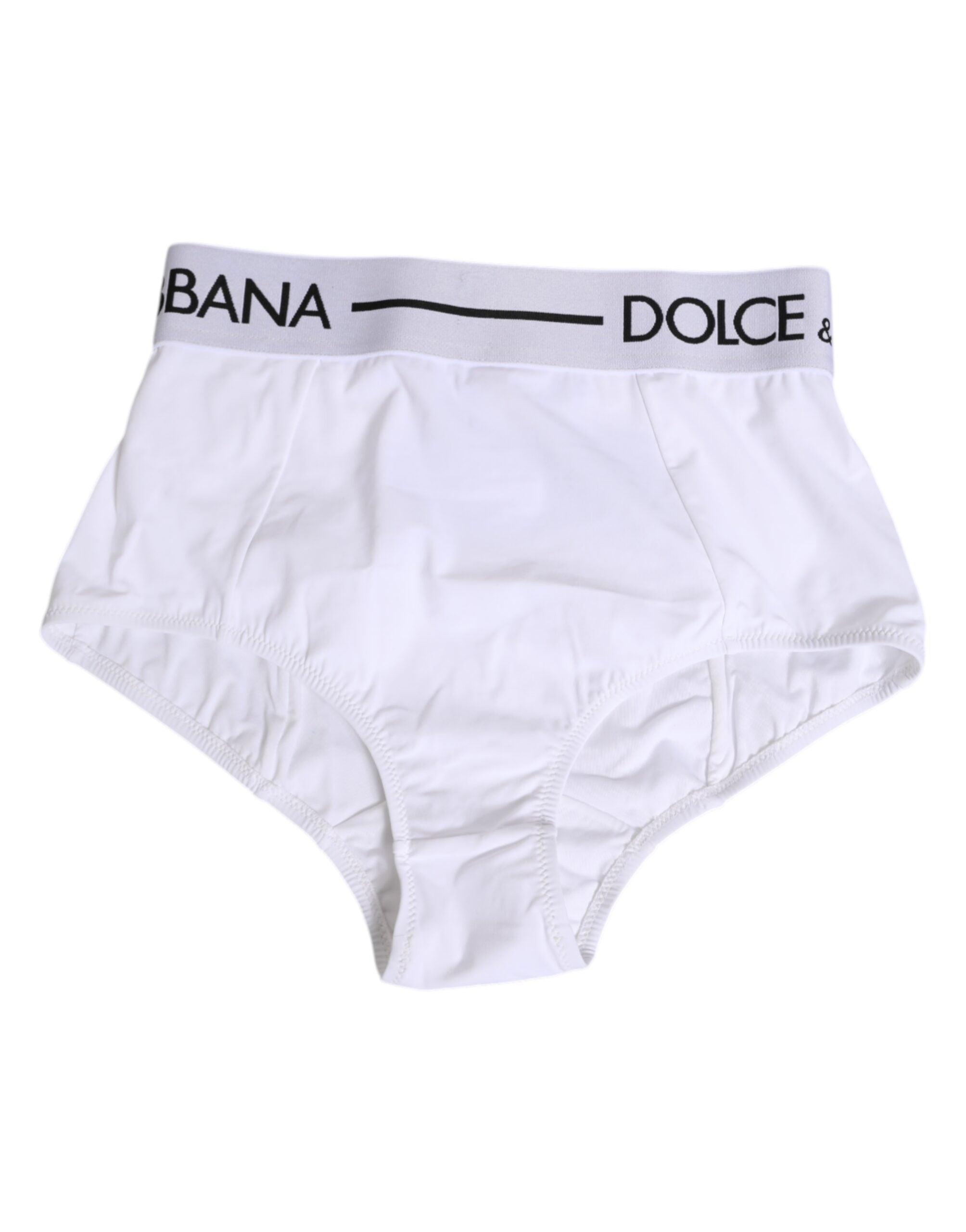 Culotte blanche en nylon Dolce & Gabbana avec logo sur la ceinture, design confortable et élégant pour femme.