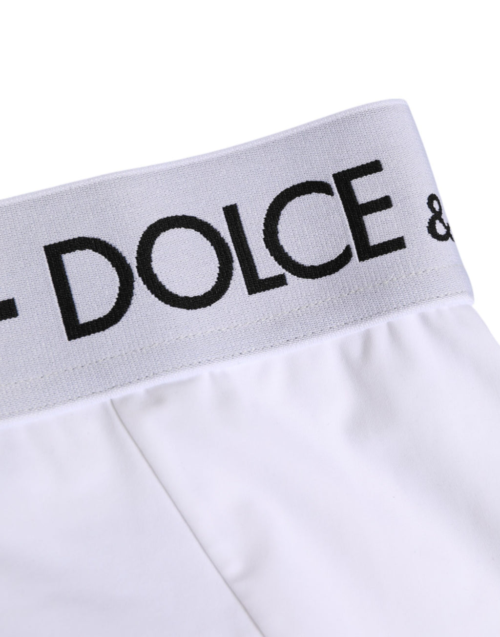 Culotte blanche Dolce & Gabbana en nylon avec logo à la taille, sous-vêtements élégants et confortables.