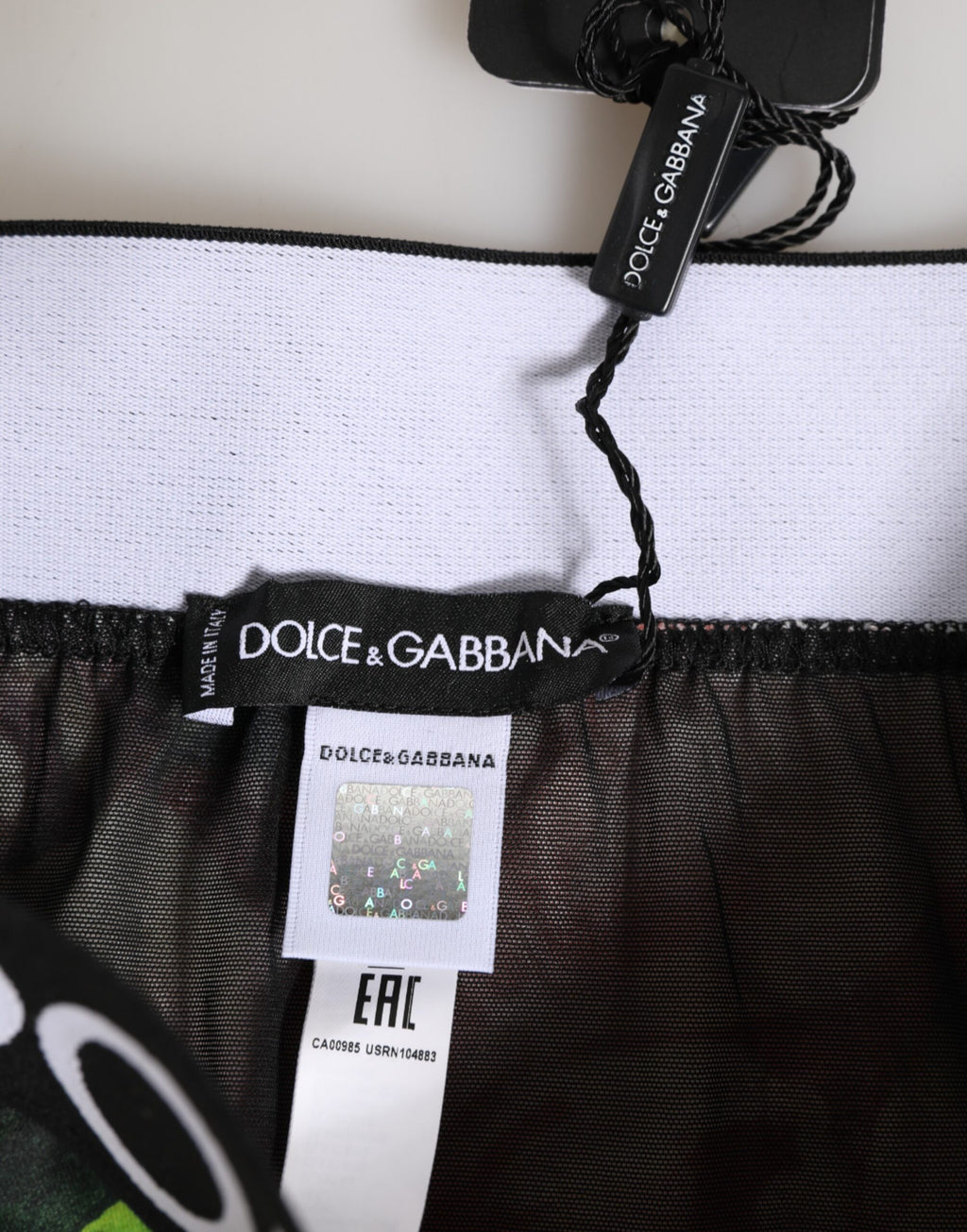 Culotte noire Dolce & Gabbana à imprimé floral, taille haute, sous-vêtements élégants et confortables pour femmes