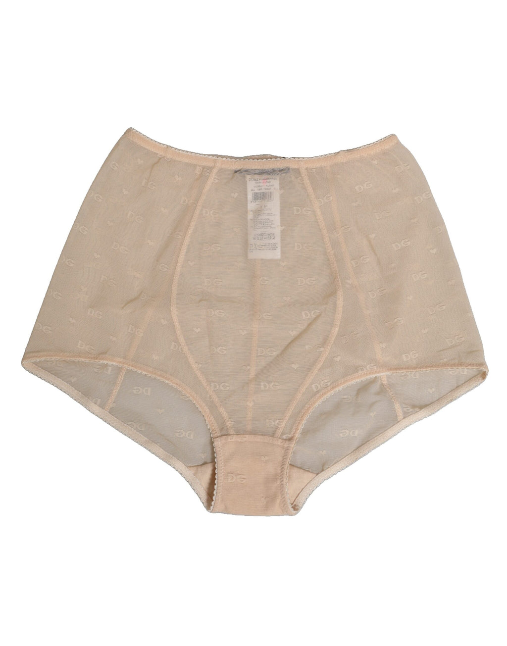 Culotte taille haute en nylon beige de Dolce & Gabbana, sous-vêtements féminins élégants et confortables.