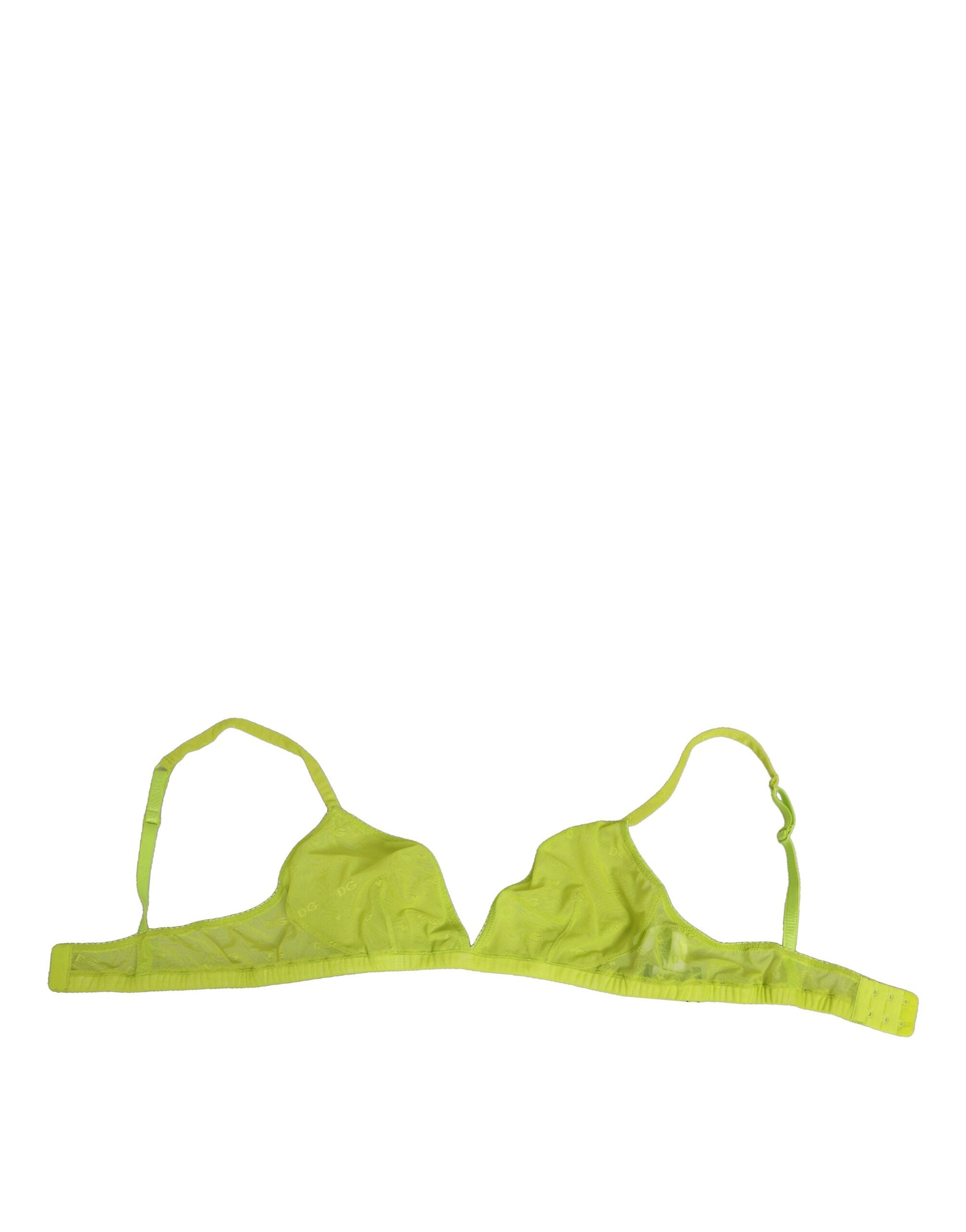 Brassière en nylon douce Dolce & Gabbana jaune et vert, sous-vêtements avec coupe douce, détails élégants et confort.