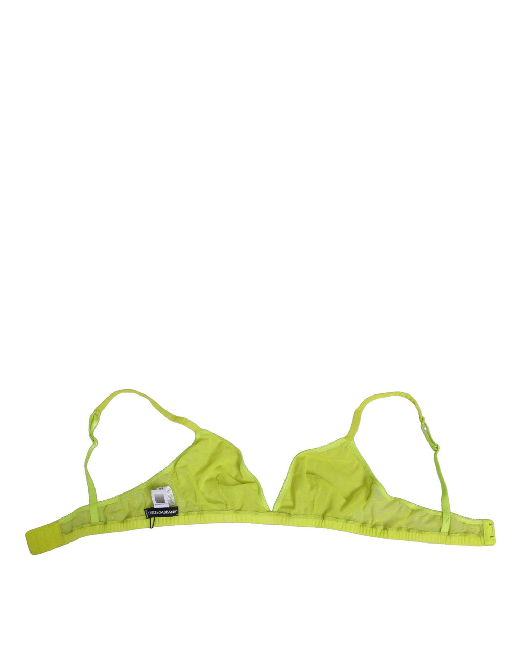 Brassière en nylon jaune et vert Dolce & Gabbana, soutien-gorge doux avec cups souples, lingerie élégante et confortable.