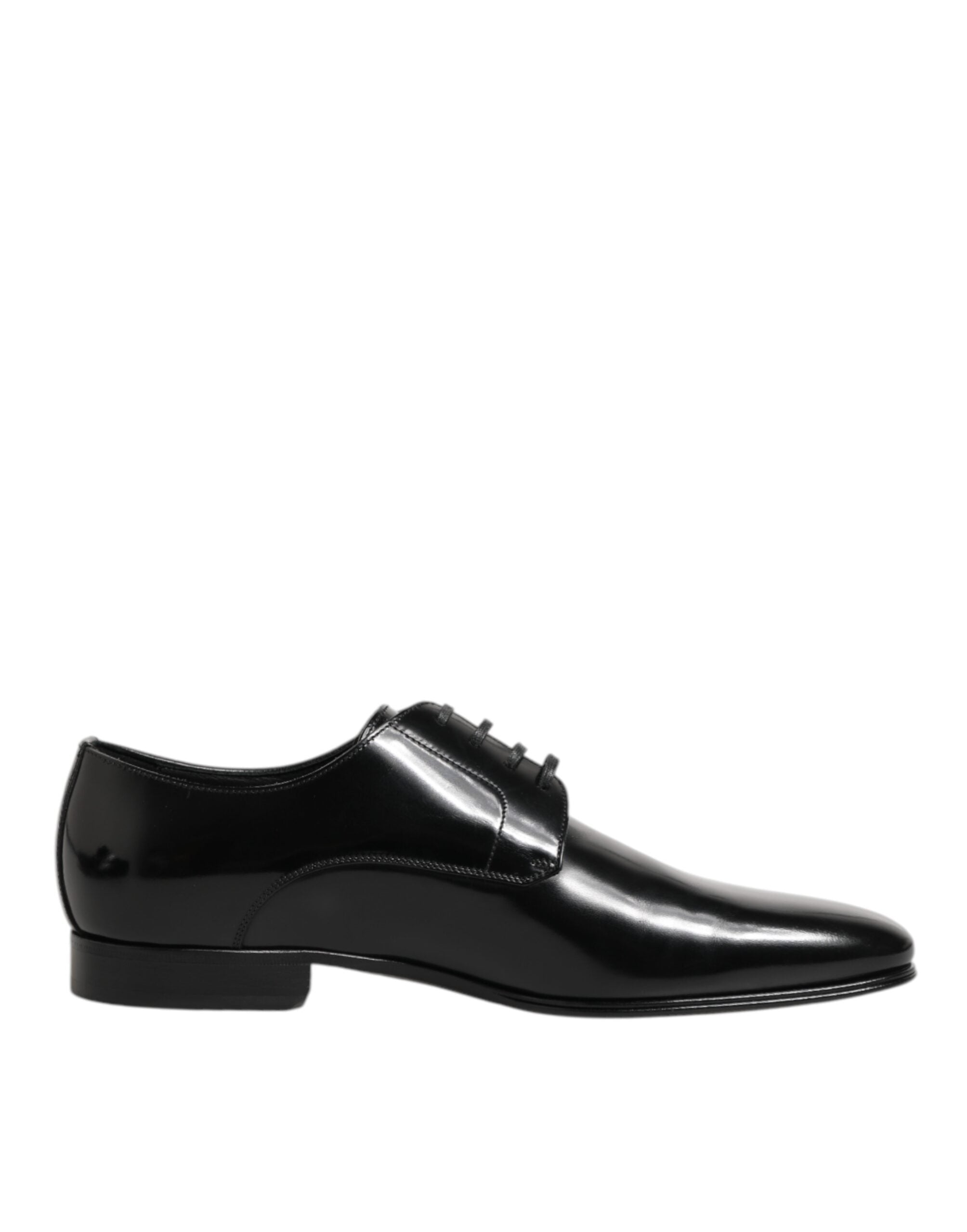 Chaussures Derby en cuir de veau noir Dolce & Gabbana pour homme, élégantes et classiques, avec semelle en cuir et finition raffinée.