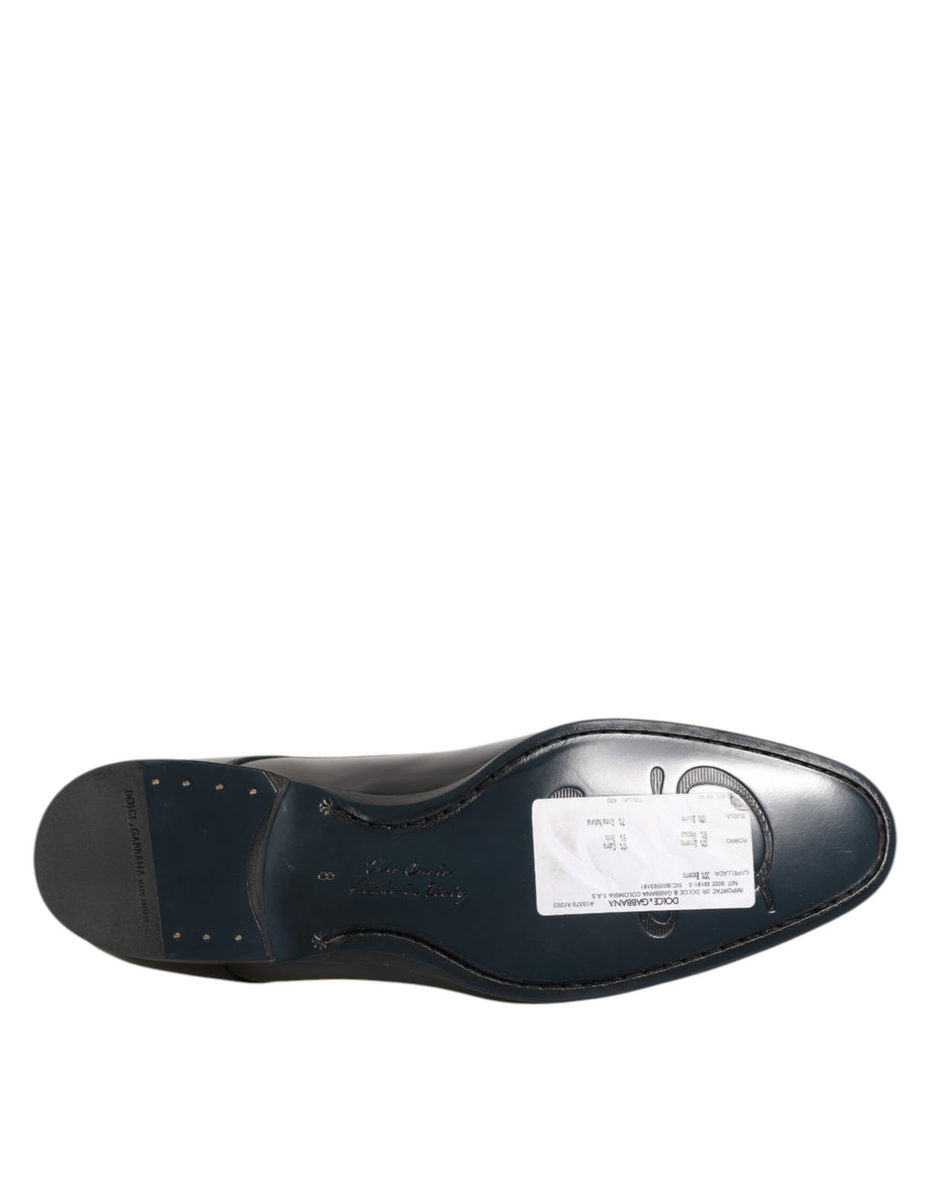 Chaussures Derby pour homme en cuir de veau noir de Dolce & Gabbana, élégantes et sophistiquées, vue de face.