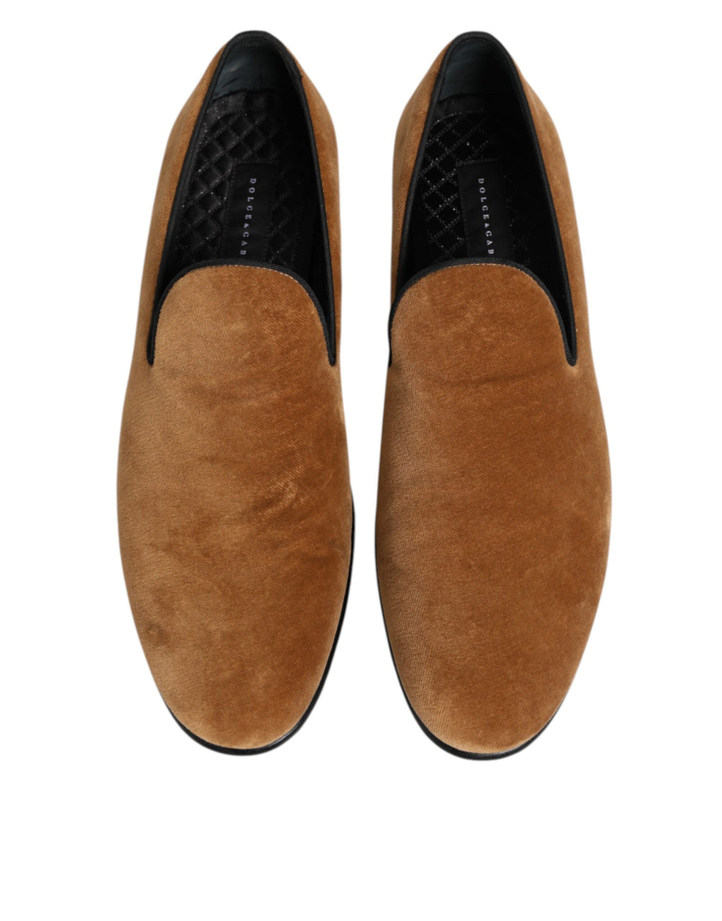 Chaussures habillées en daim marron Dolce & Gabbana pour homme, mocassins slip-on élégants et confortables.