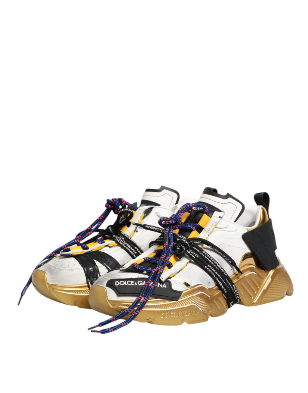 Chaussures sneakers basses Dolce & Gabbana Daymaster multicolores avec design coloré et détails élégants, vue de face.