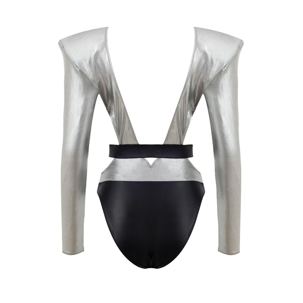 Maillot une pièce en viscose gris de Dolce & Gabbana, coupe élégante et confortable, pour la plage ou la piscine.