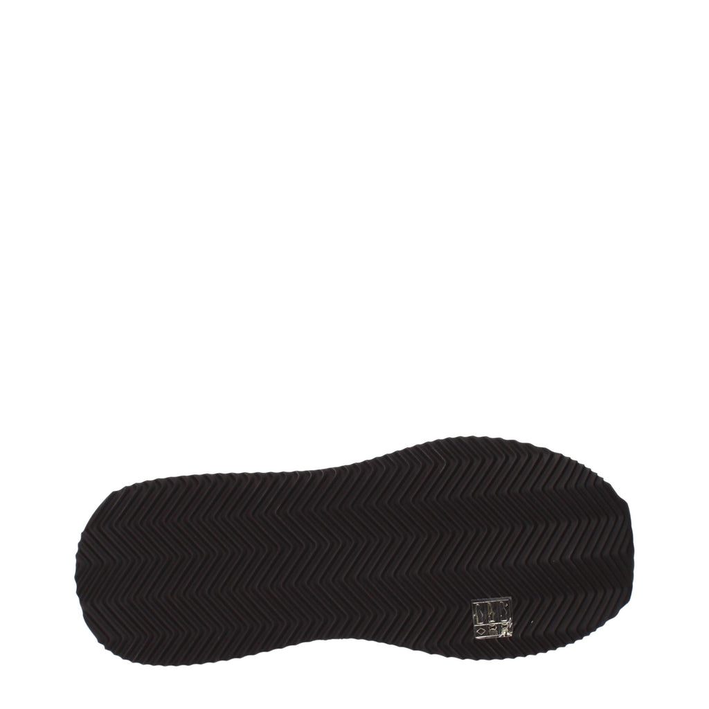 Chaussures basses en tissu marron de Dolce & Gabbana, sneakers élégants pour homme, vue de face.