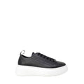 Chaussures basses en cuir synthétique noir Armani Exchange, sneakers décontractés pour homme.
