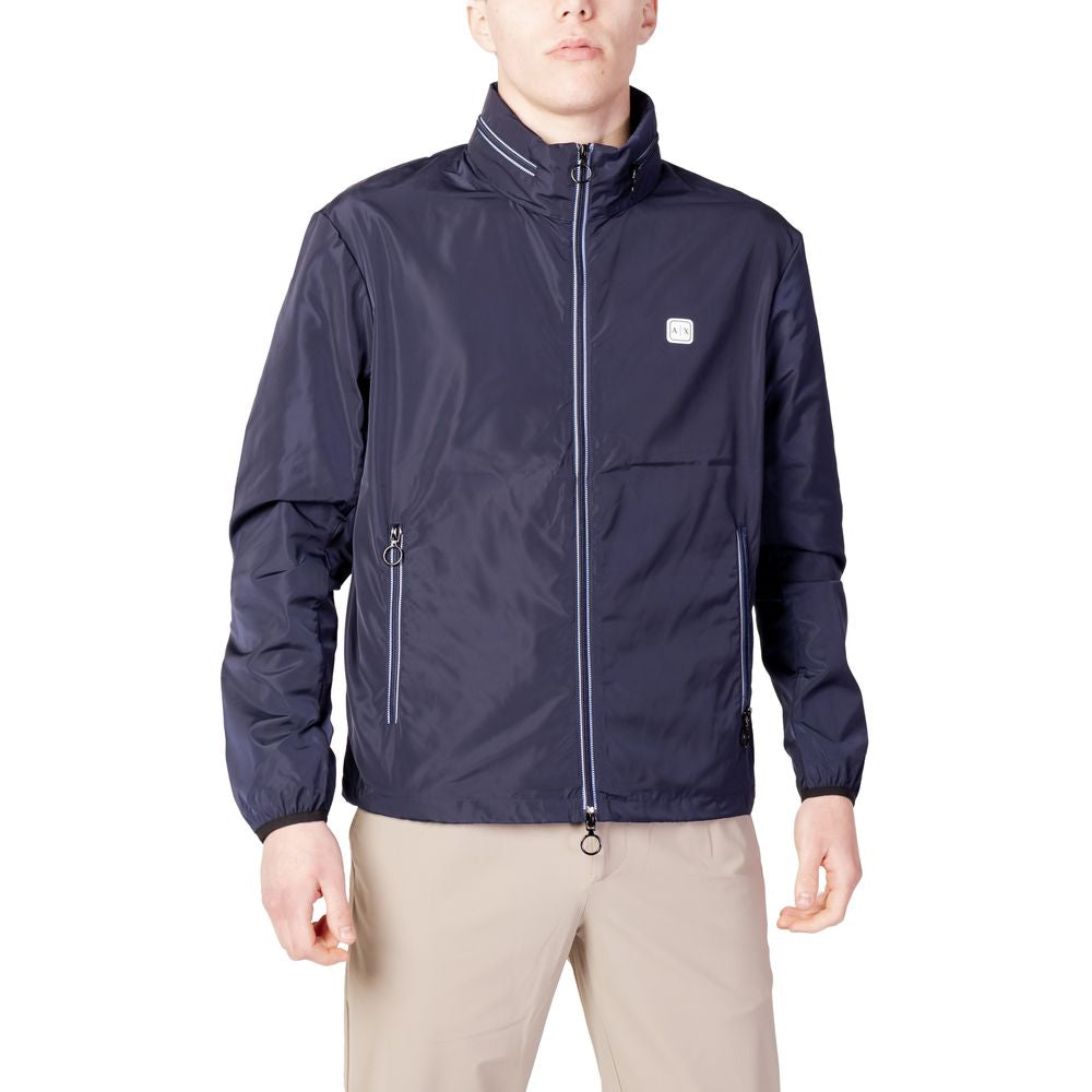 Armani Exchange Blaue Polyester-Shell-Jacke