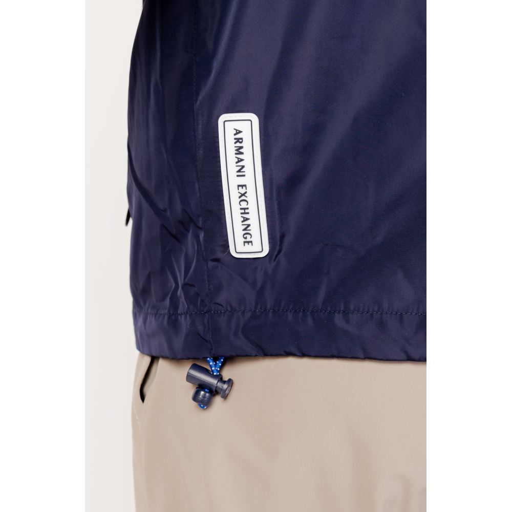 Armani Exchange Blaue Polyester-Shell-Jacke