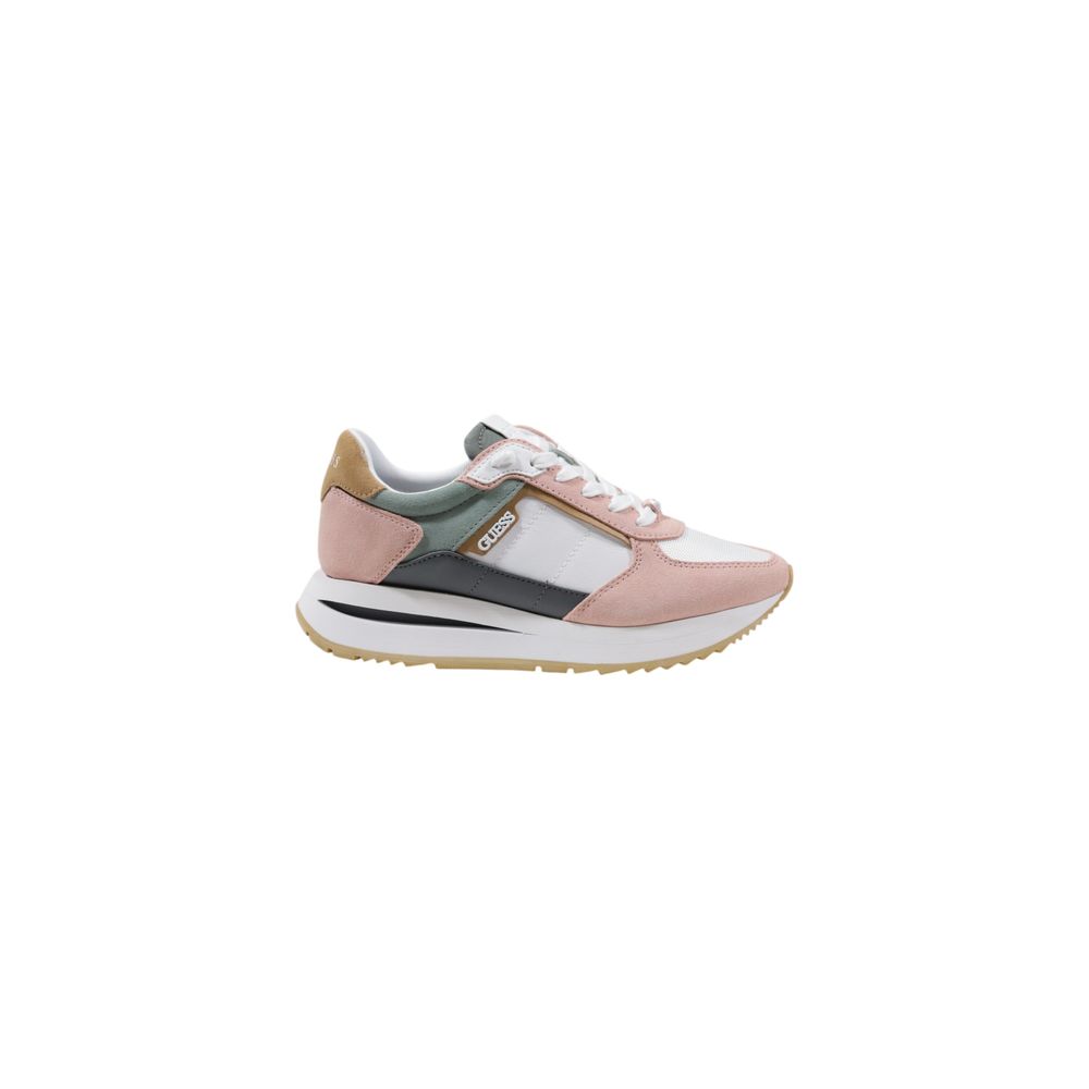 Sneakers de sport multicolores en polyester de la marque Guess, avec design athlétique et semelle blanche.