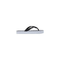 Sandales tongs en caoutchouc blanc Armani Exchange, vue de dessus, avec logo sur la bride, pour homme ou femme.