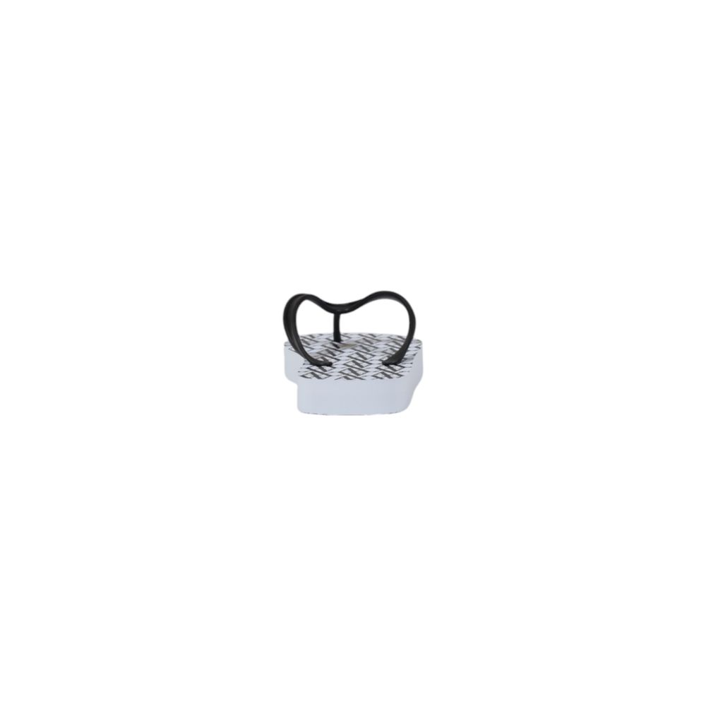 Sandales en caoutchouc blanc Armani Exchange, sandales plates pour homme ou femme avec bride confortable.