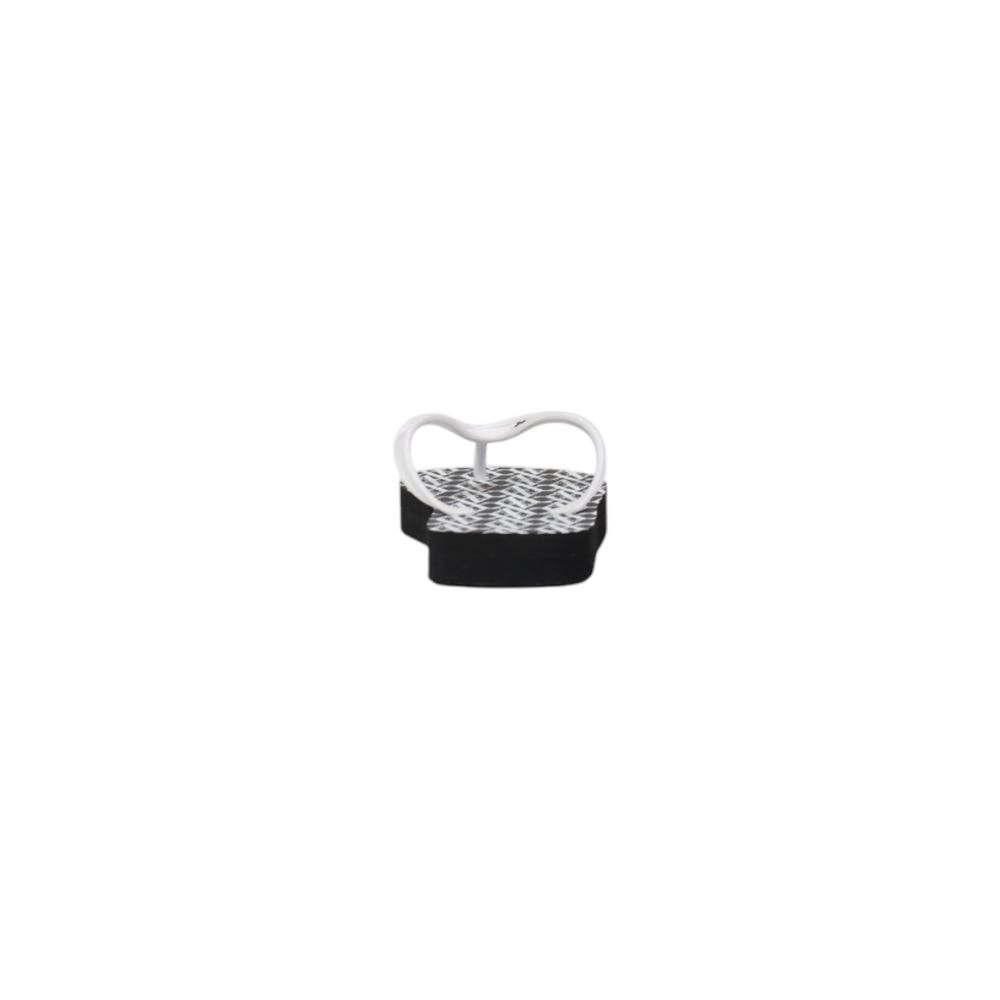 Sandales en caoutchouc noir et blanc Armani Exchange, tongs confortables pour homme avec design moderne.
