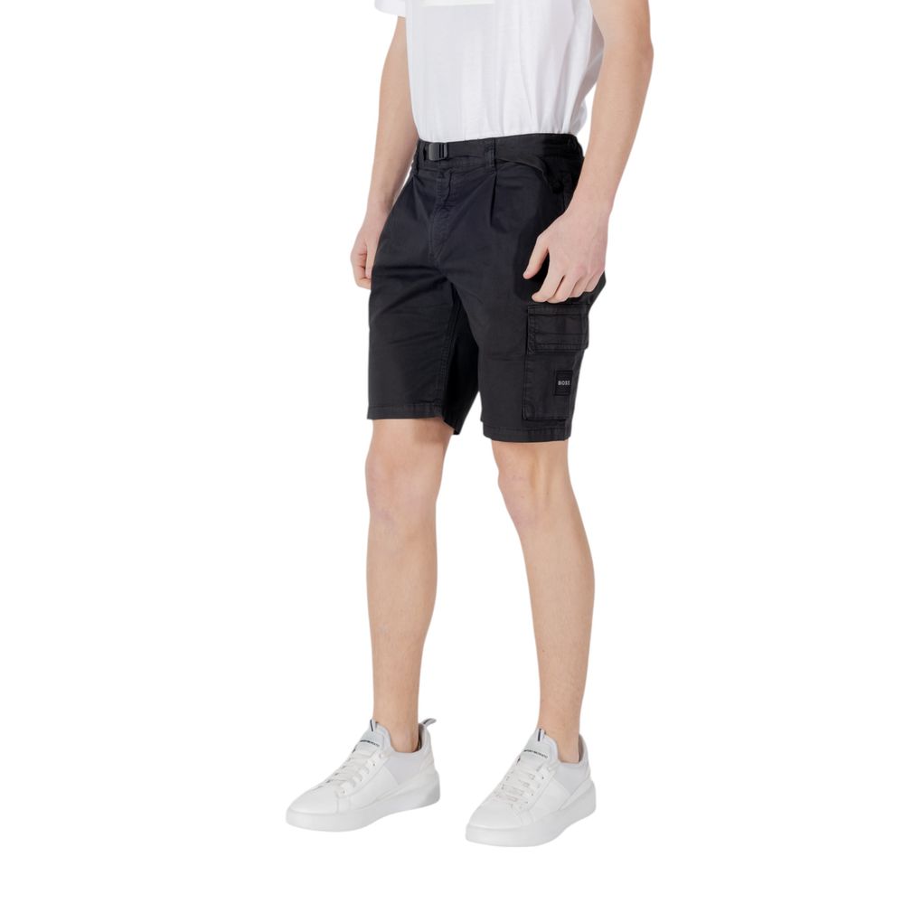 Hugo Boss Schwarze Baumwoll-Bermudashorts