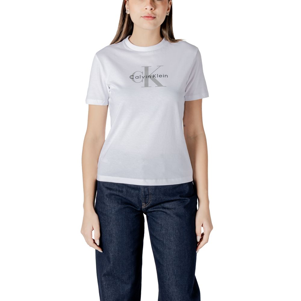 Calvin Klein Jeans Weißes Baumwoll-T-Shirt