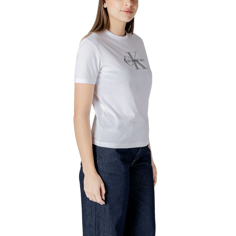Calvin Klein Jeans Weißes Baumwoll-T-Shirt