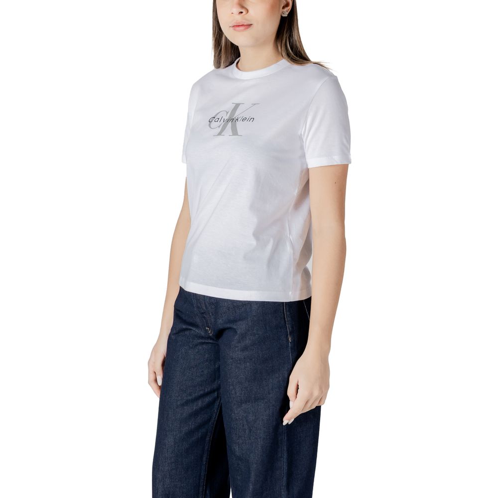 Calvin Klein Jeans Weißes Baumwoll-T-Shirt
