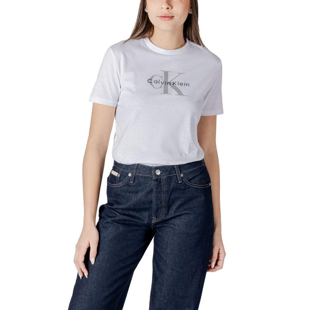 Calvin Klein Jeans Weißes Baumwoll-T-Shirt