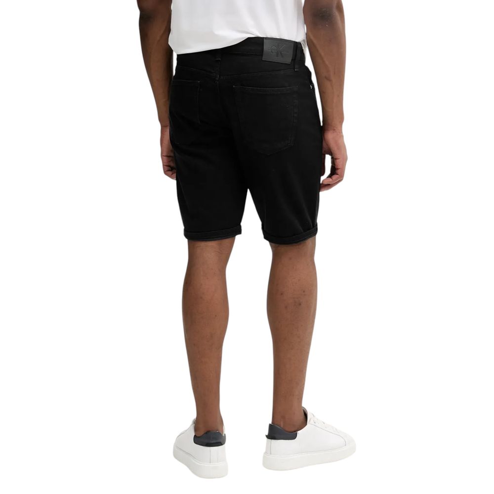 Calvin Klein Jeans Schwarze Baumwoll-Bermuda-Shorts