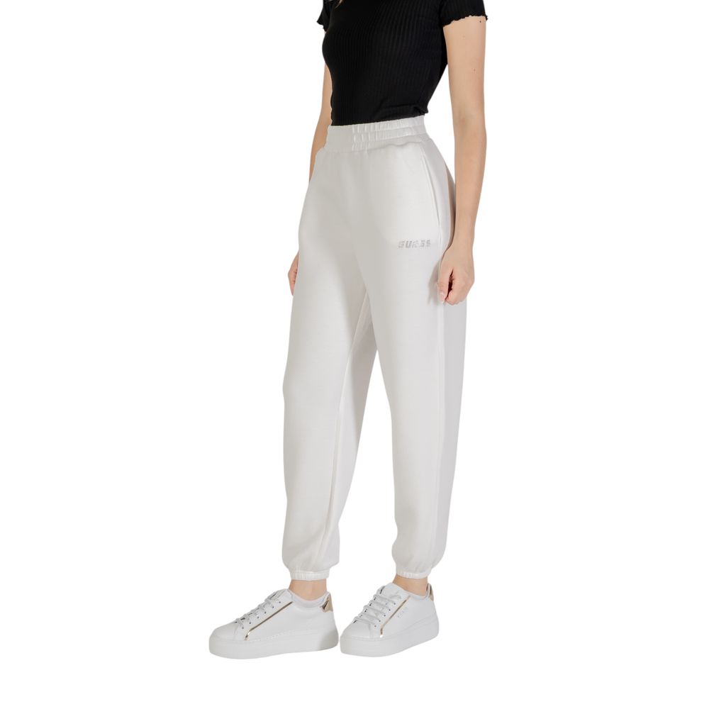 Pantalons de jogging Guess Active en viscose avec logo, coupe décontractée et taille élastique, pour entraînement ou détente.