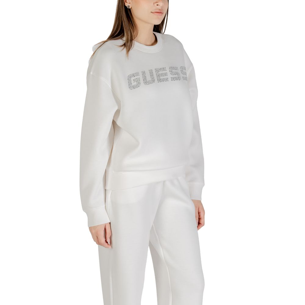 Sweatshirt viscose Guess Active en gris clair, coupe décontractée avec logo Guess sur la poitrine, tissu doux et confortable.