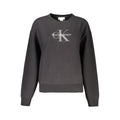 Sweat-shirt pour femmes en coton noir de la marque Calvin Klein, coupe décontractée et logo discret visible.
