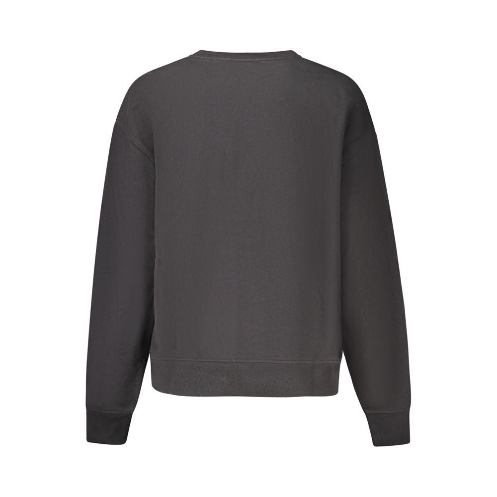 Sweat-shirt noir en coton pour femmes de Calvin Klein, coupe décontractée et logo discret sur la poitrine.